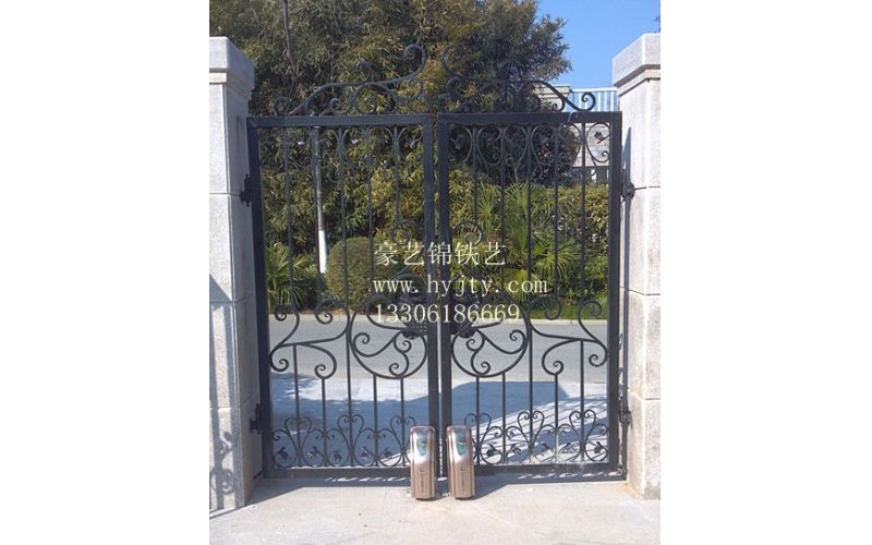 Wrought iron electric small double open the door