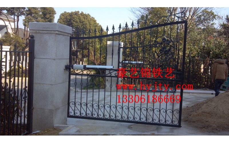 Wrought iron electric door