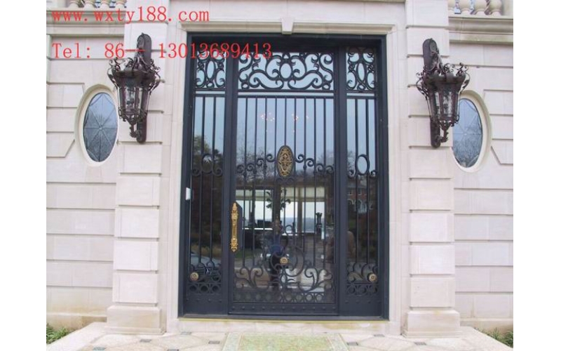 Wrought iron entrance doors