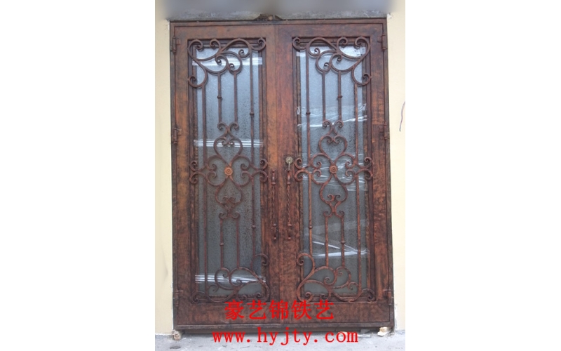 Wrought iron entry door