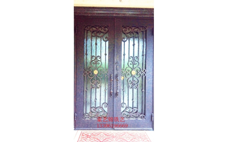 Wrought iron entry door