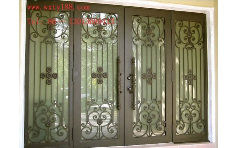 Wrought iron entry door
