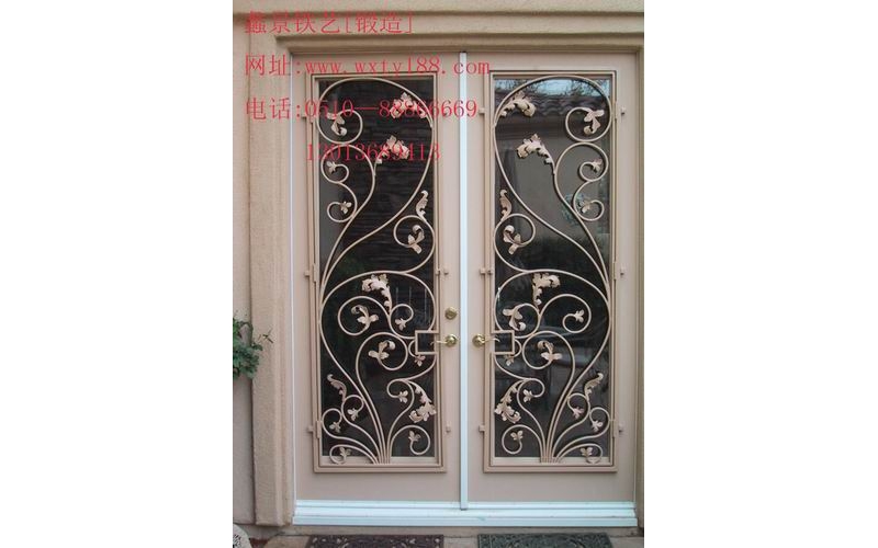 Wrought iron entry door