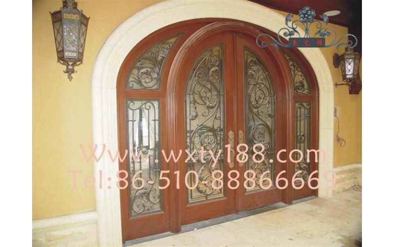 Wrought iron entry door