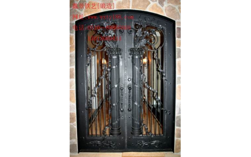 Wrought iron entry door