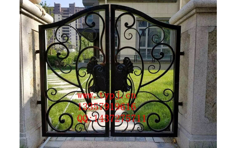 Small wrought iron courtyard gates