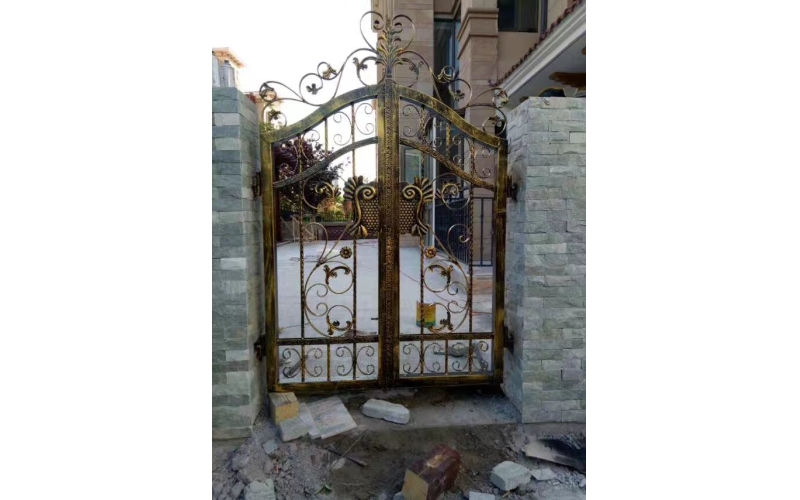 Small wrought iron courtyard gates