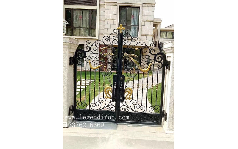 Small wrought iron courtyard gates