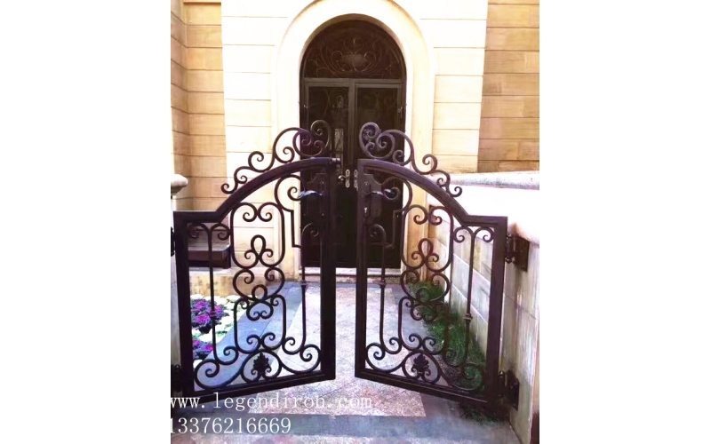 Small wrought iron courtyard gates