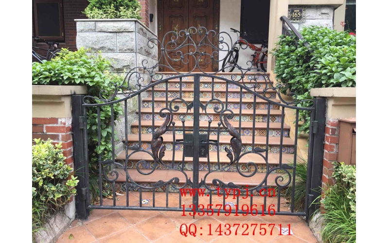 Small wrought iron courtyard gates
