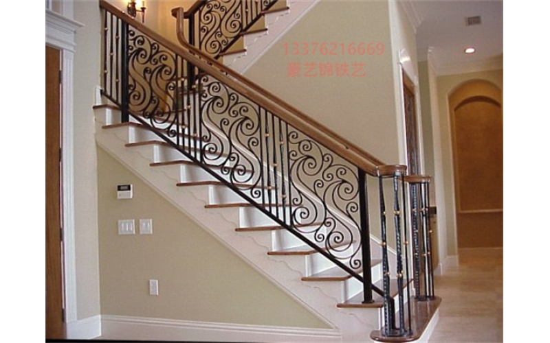 Iron art stair handrails