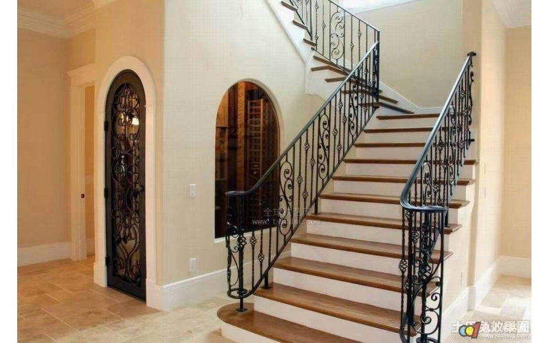Iron art stair handrails