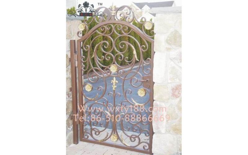 Small wrought iron courtyard gates
